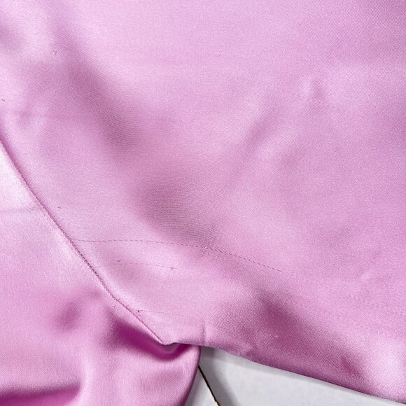 Zara Lapel Faux Wrap Satin Effect Draped Mini Shirt Dress Lavender Sz M - NWT - Picture 8 of 11